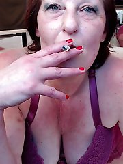 Dirty older women have their vagina penetrated