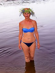 With a garland made of water